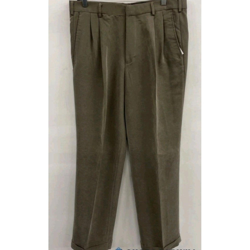 NWT Dockers Premium Pleated Dress Pants Tencel Lyocell Beige Classic Fit 33x30